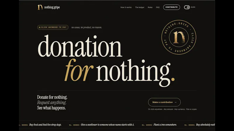 Donation for Nothing screenshot 1 (video preview)