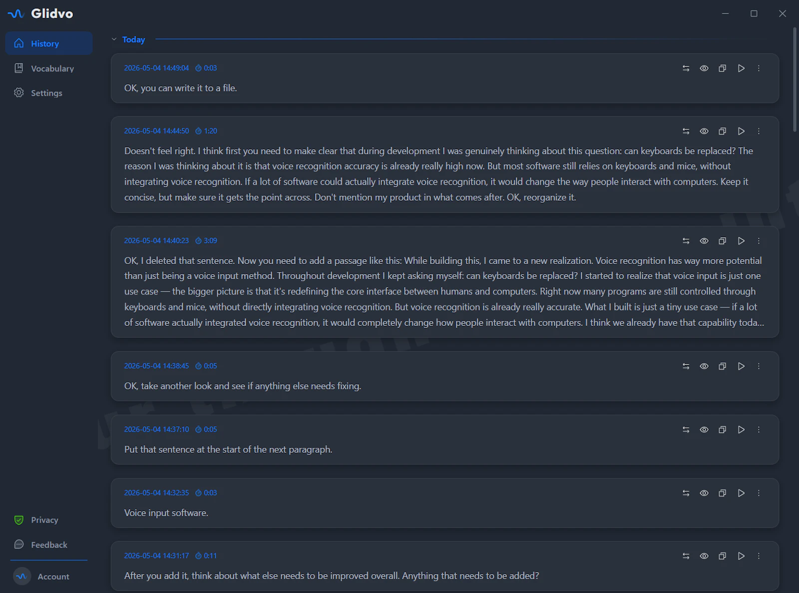 Glidvo screenshot 2