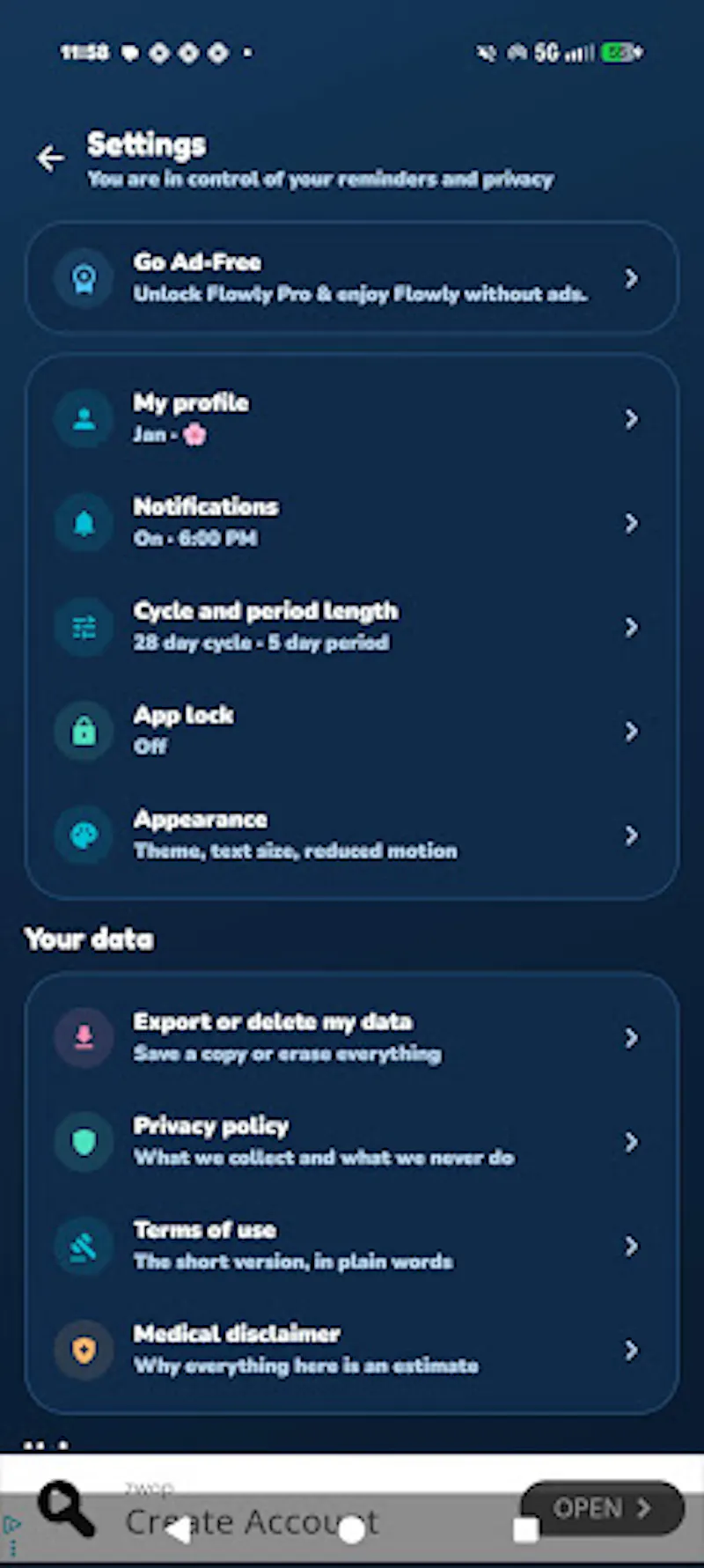 Flowly : Period Tracker screenshot 1
