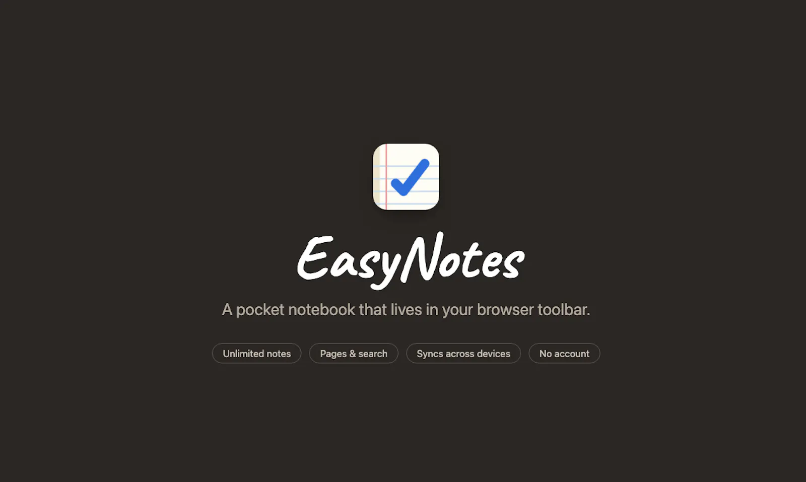 EasyNotes — pocket notebook for browser screenshot 1