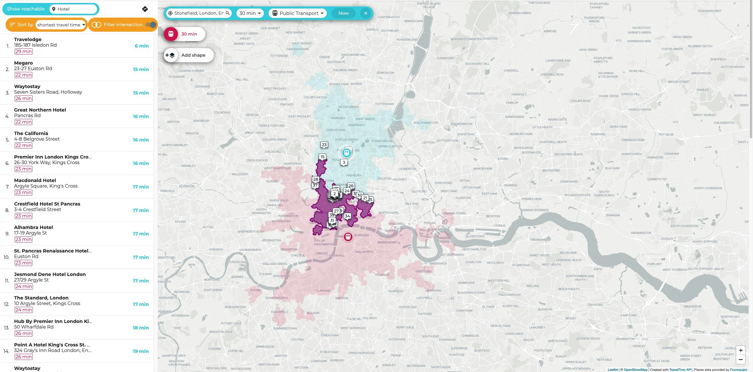 TravelTime Maps gallery image