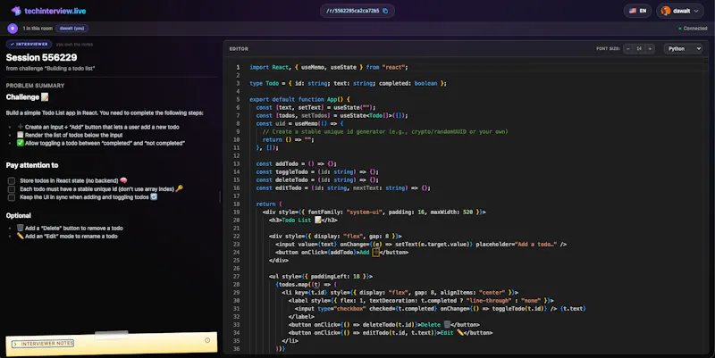 techinterview.live screenshot 2