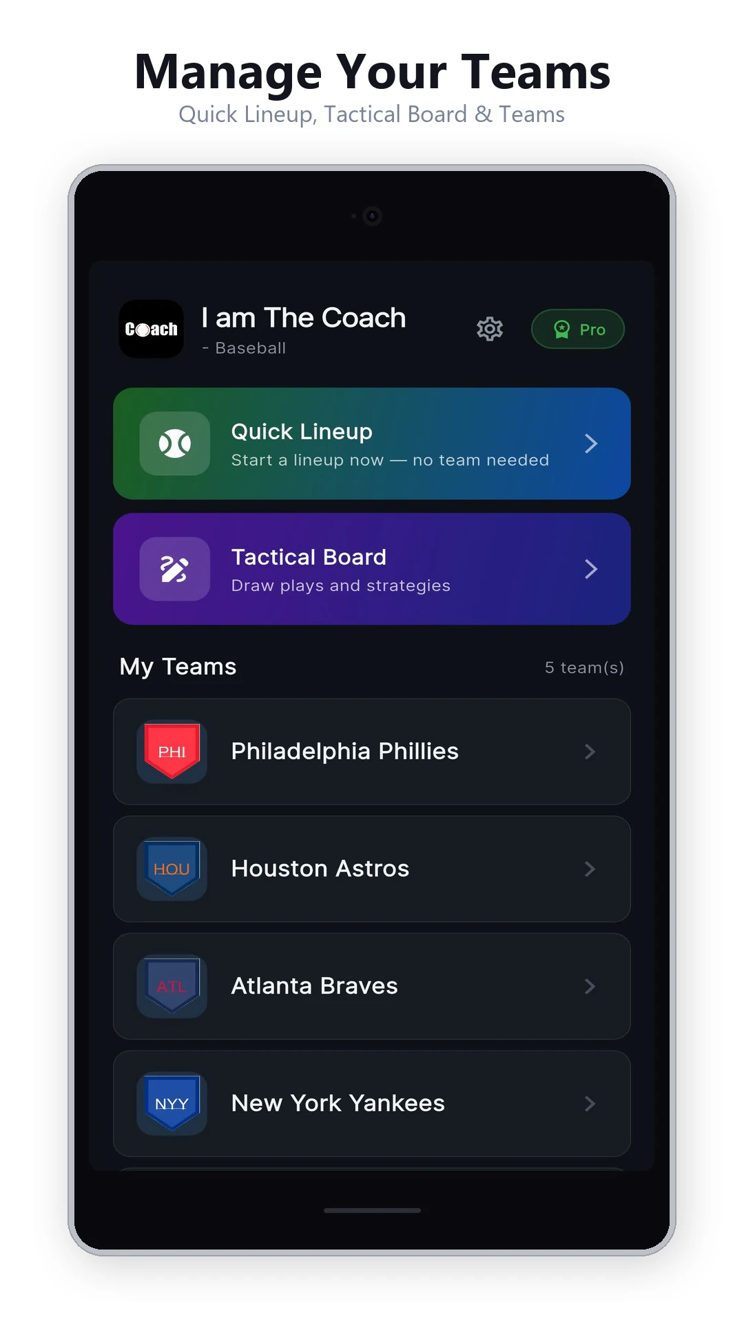 The Coach - Baseball Lineup screenshot 1