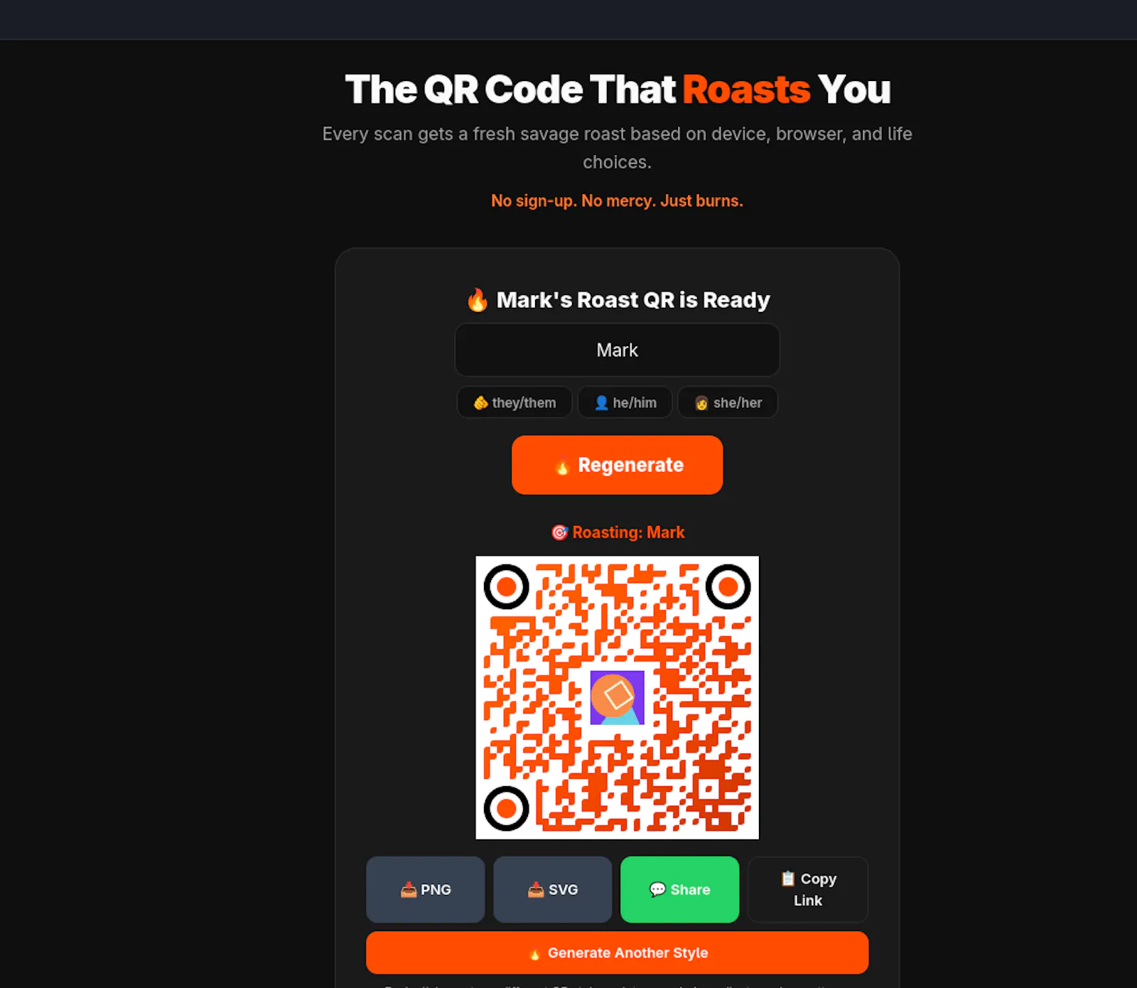 generateqrcode.co.uk screenshot 3