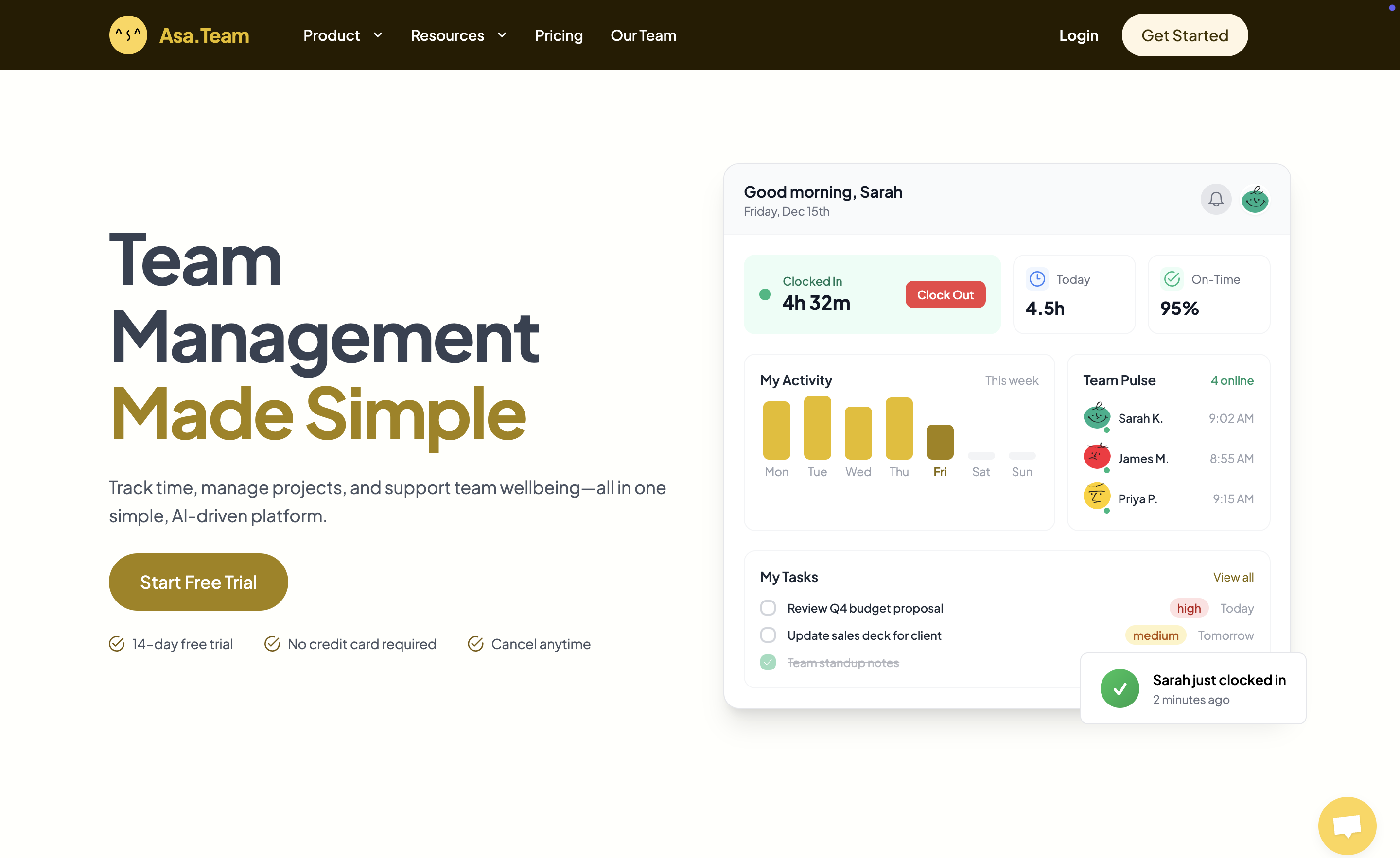 Asa.Team - Main product screenshot demonstrating key features and user interface