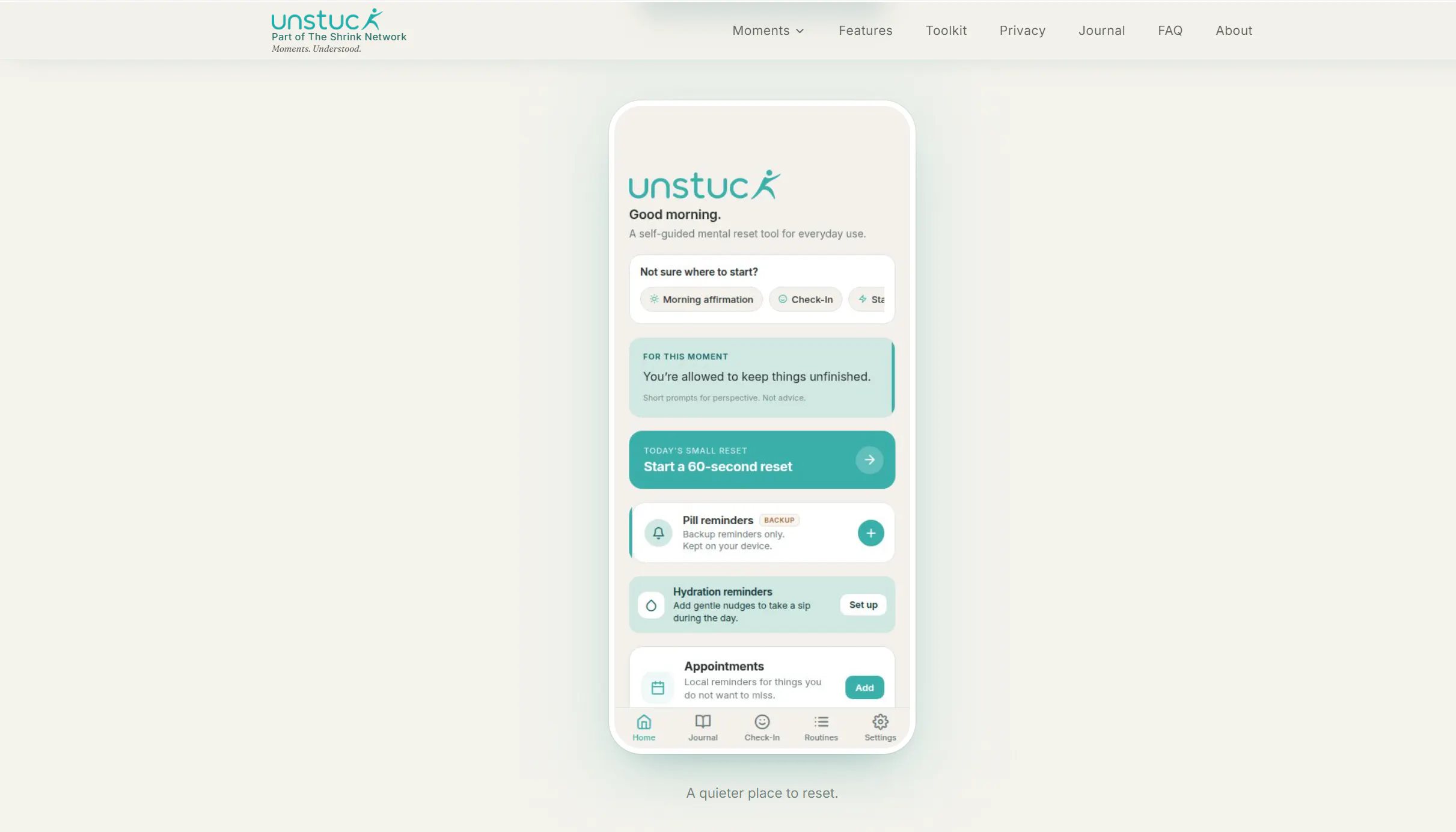 Unstuck: Private Mental Reset App gallery image