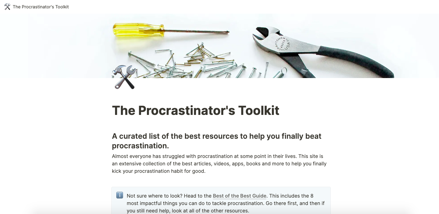 The Procrastinator's Toolkit gallery image