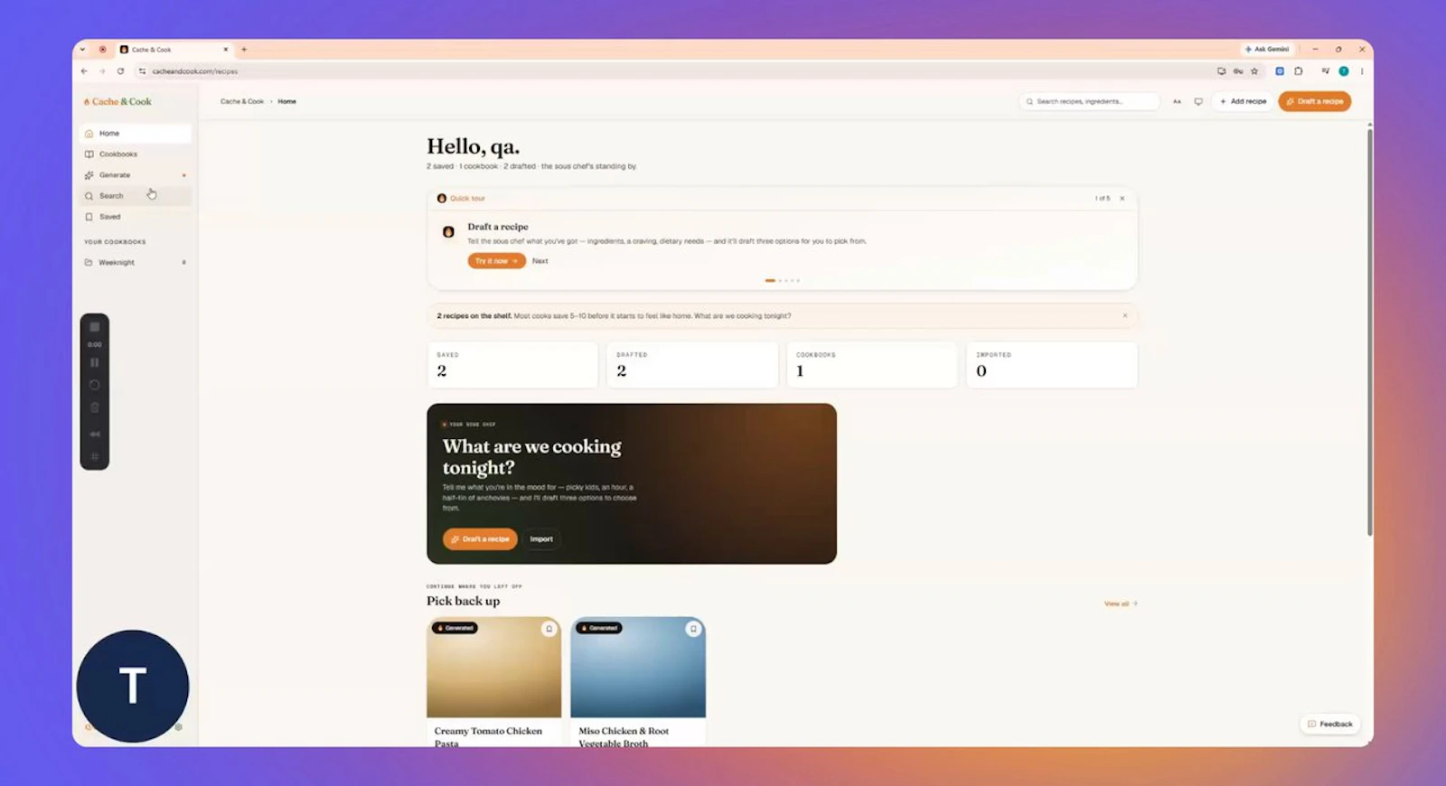 Cache & Cook screenshot 1 (video preview)