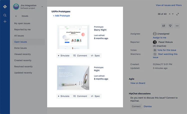 UXPin + Jira