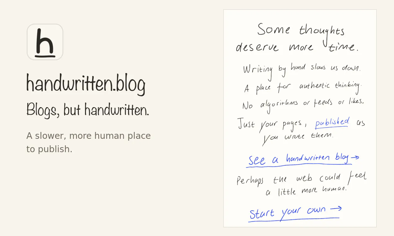 handwritten.blog screenshot 1