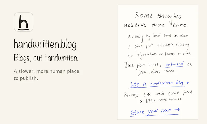 handwritten.blog screenshot 1