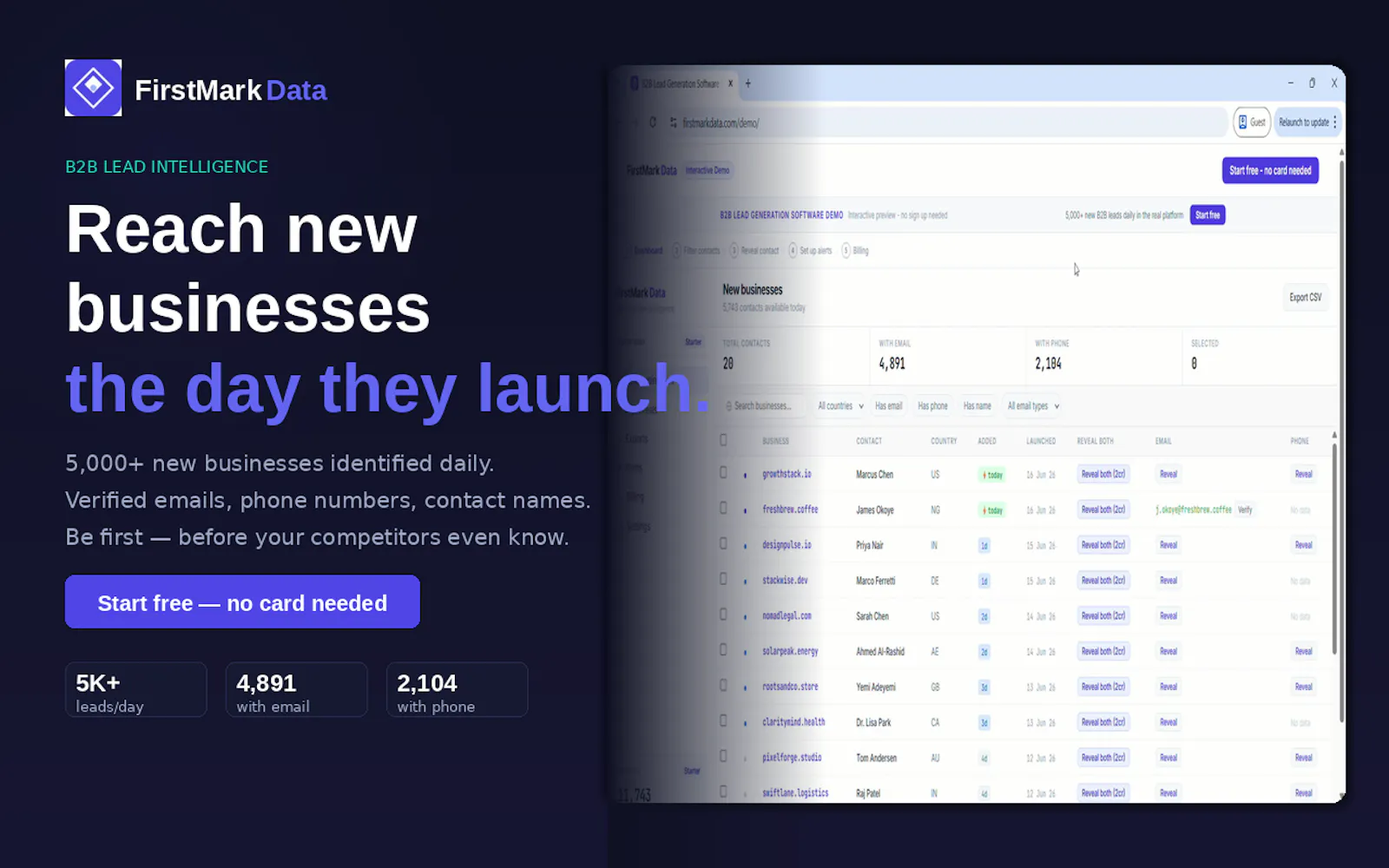 FirstMarkData screenshot 2