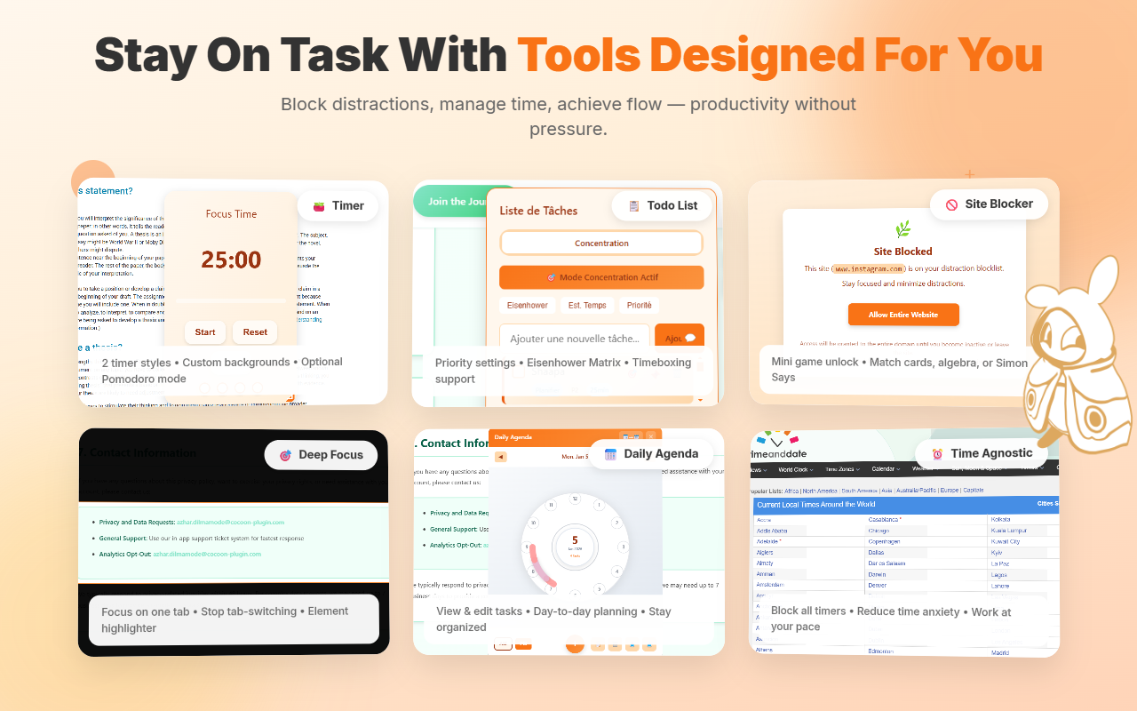 Cocoon - Mindful Productivity Extension - Screenshot 3 showing product features and functionality