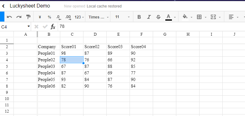 Online spreadsheet -- Luckysheet gallery image