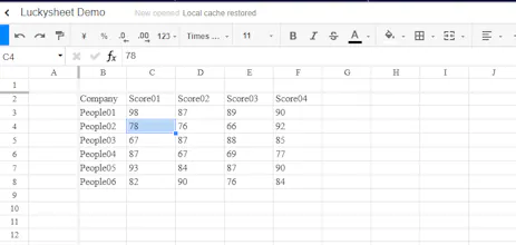 Online spreadsheet -- Luckysheet gallery image