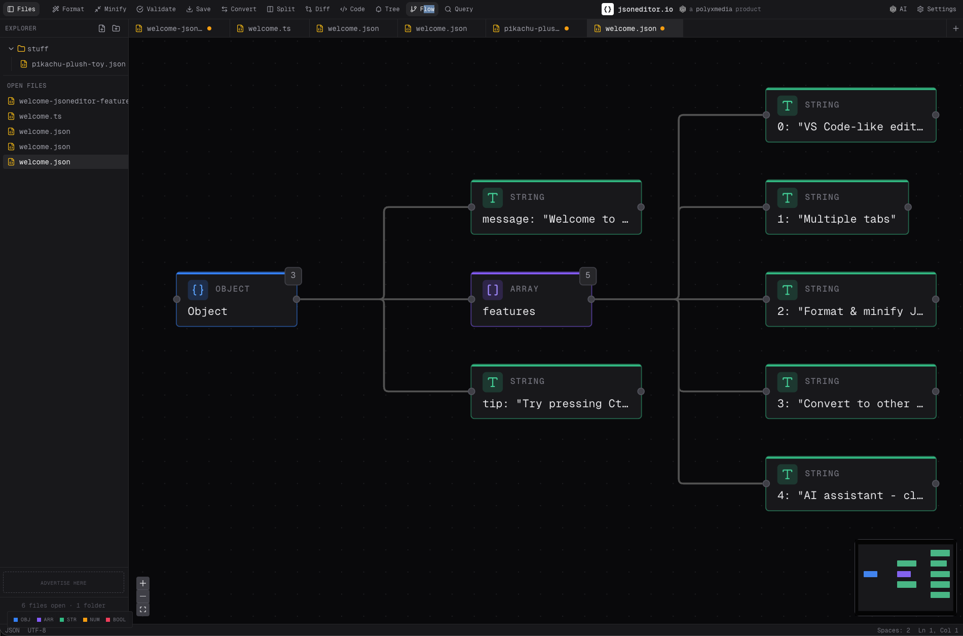 jsoneditor.io - Screenshot 2 showing product features and functionality