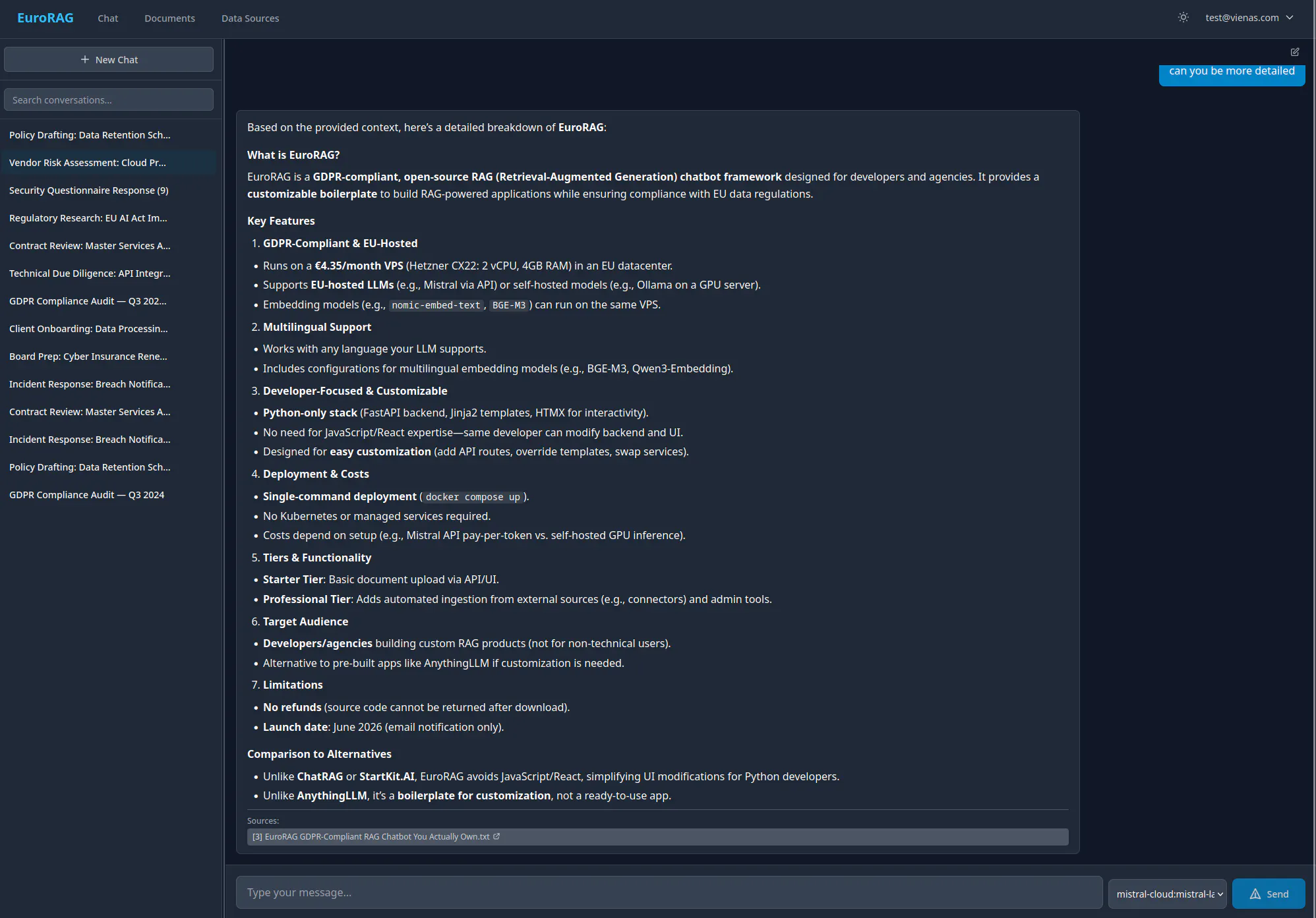 A self-hosted RAG chatbot boilerplate  gallery image