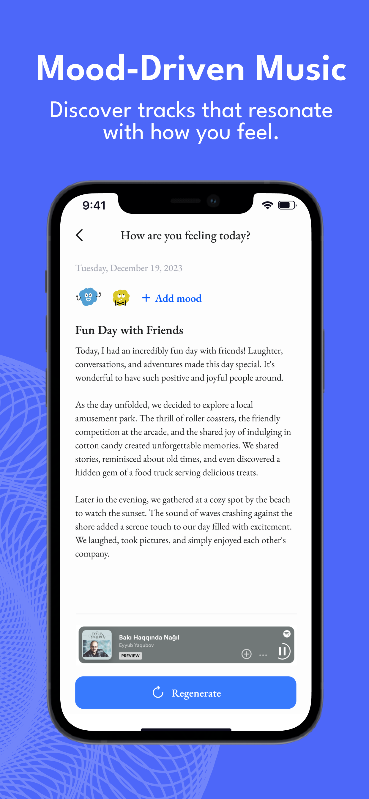 Mídia 4 de MoodMemo - Rastrear humor, diário diariamente e combinar emoções com música