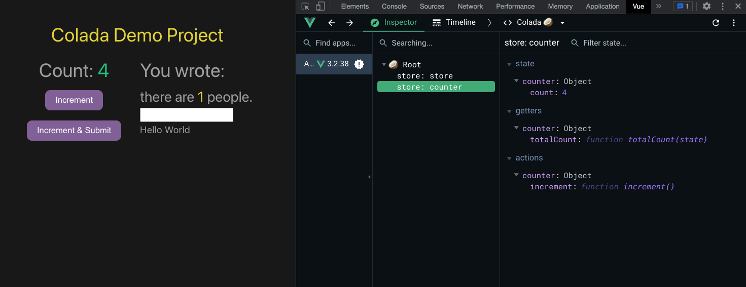 Colada - Zeitreisen Debugging Devtools für Pinia (Vue.js) Medien 4