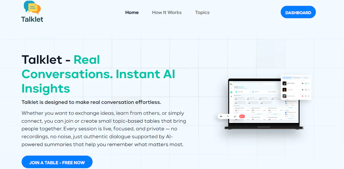 Talklet - Now live