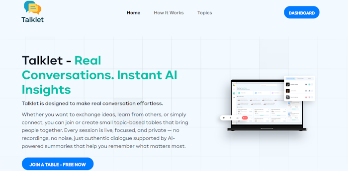 Talklet - Now live产品图