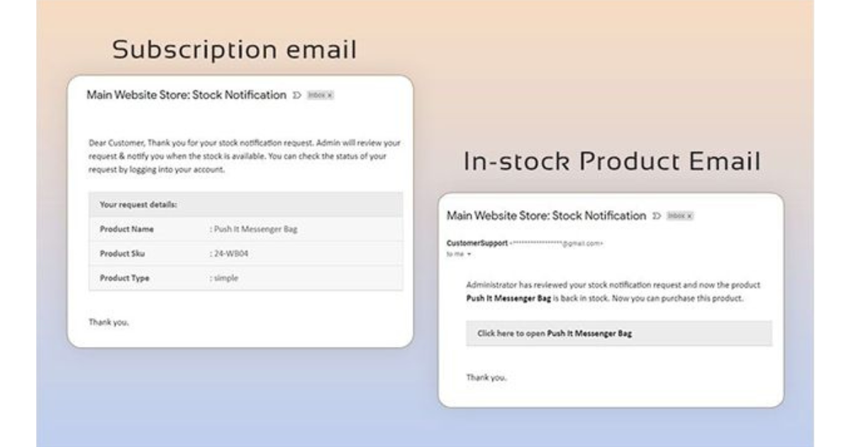 Magento 2 خارج الإخطار الأسهم media 4