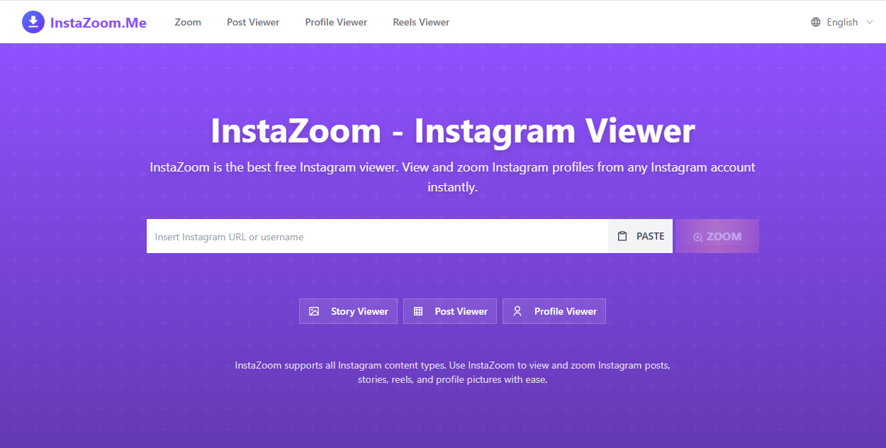 InstaZoom - Main product screenshot demonstrating key features and user interface