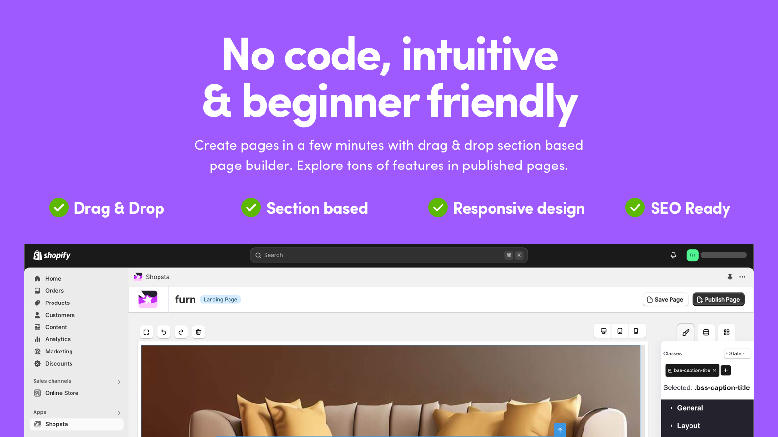 Shopsta Landing Page Builder - Builder di pagine moderno e veloce shopify media 4