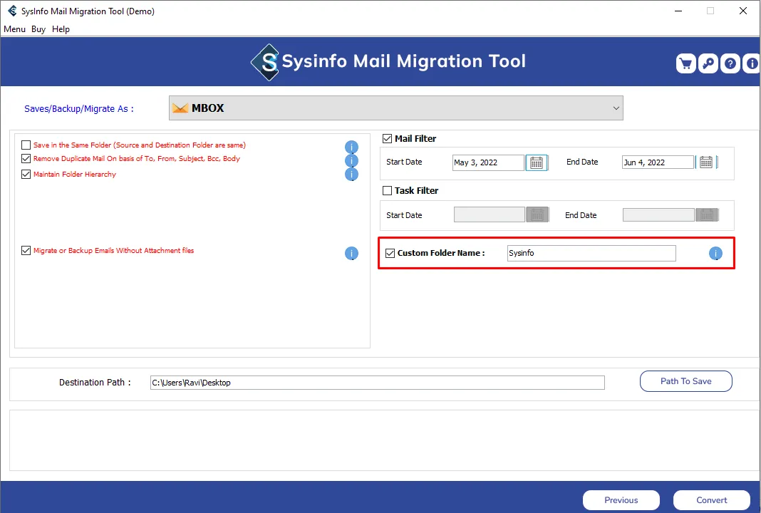 Herramienta de migración de correo de Sysinfo media 3