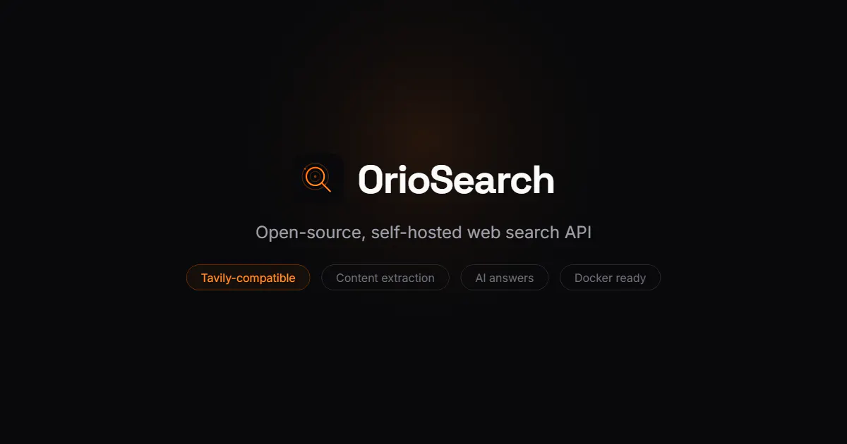 OrioSearch: Your AI Agent need WebSearch gallery image