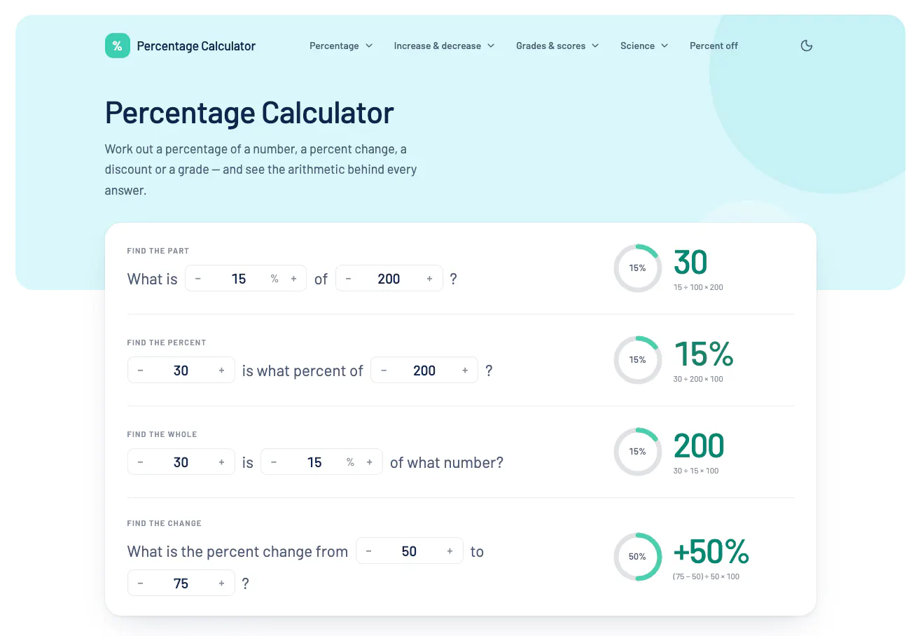 PercentageCalcs gallery image