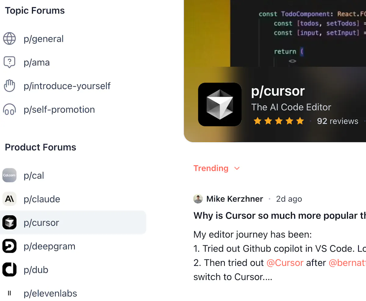 Product Forums (p/)