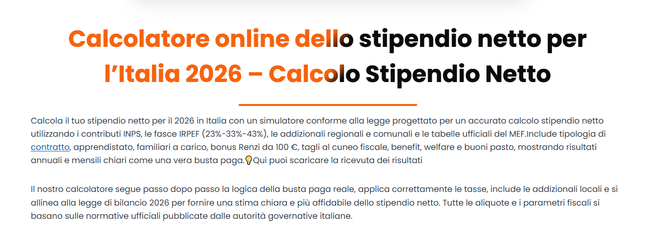 stipendiocalcolatore.it gallery image