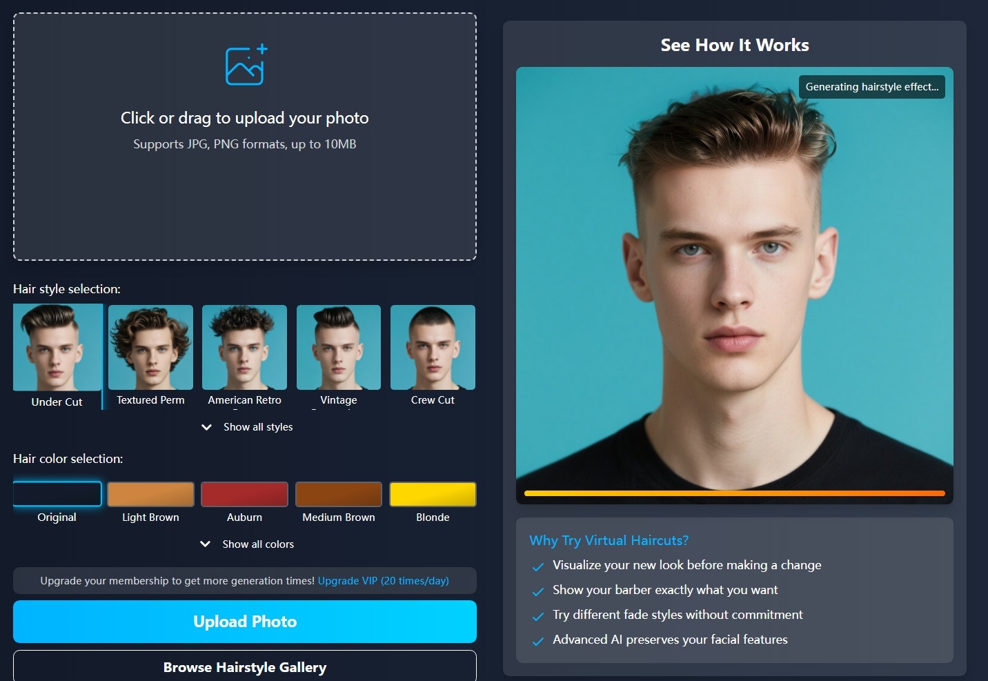Lage fade ai - Creëer de perfecte kapsels met onze AI-aangedreven generator media 1