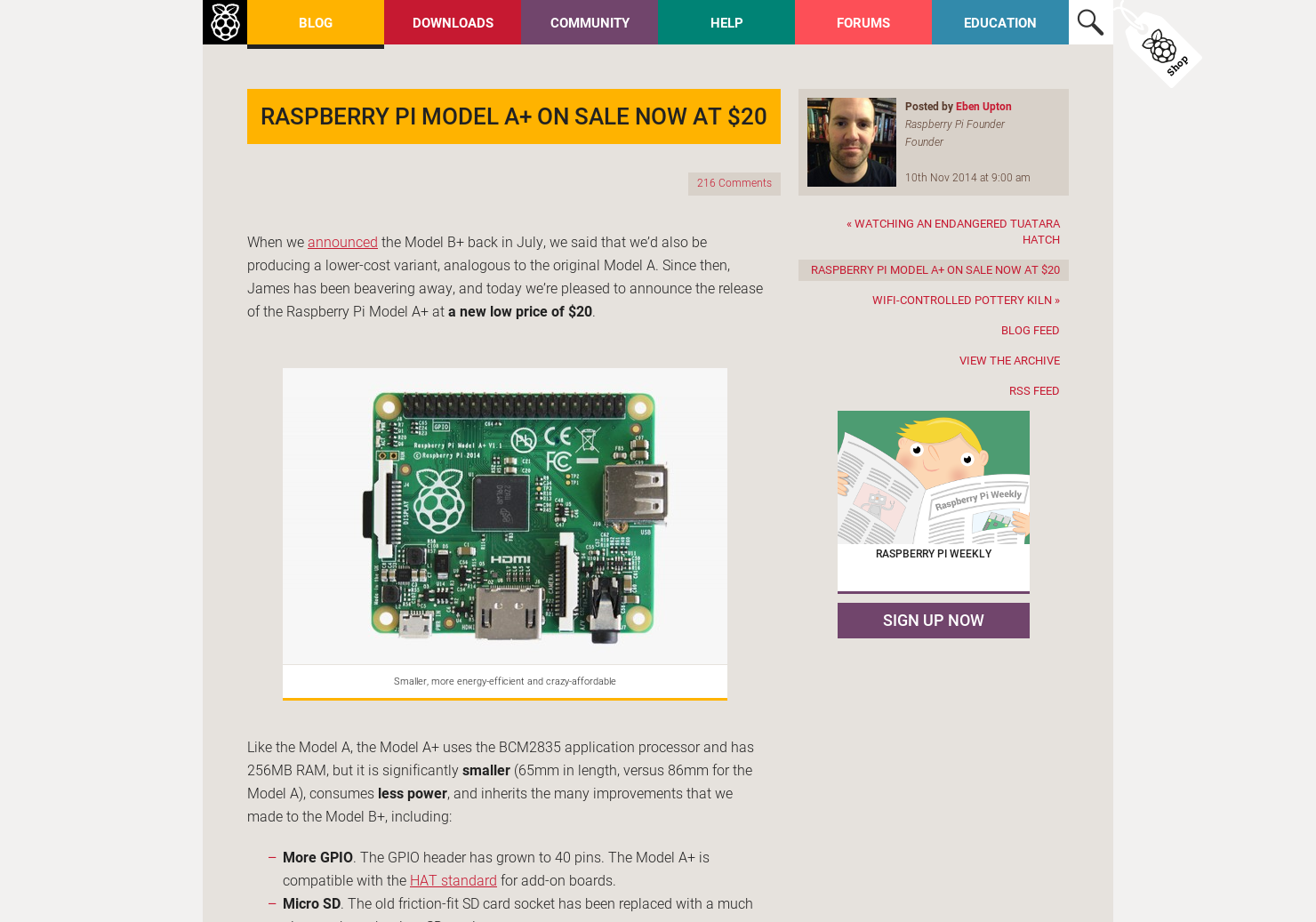 Raspberry Pi Model A+