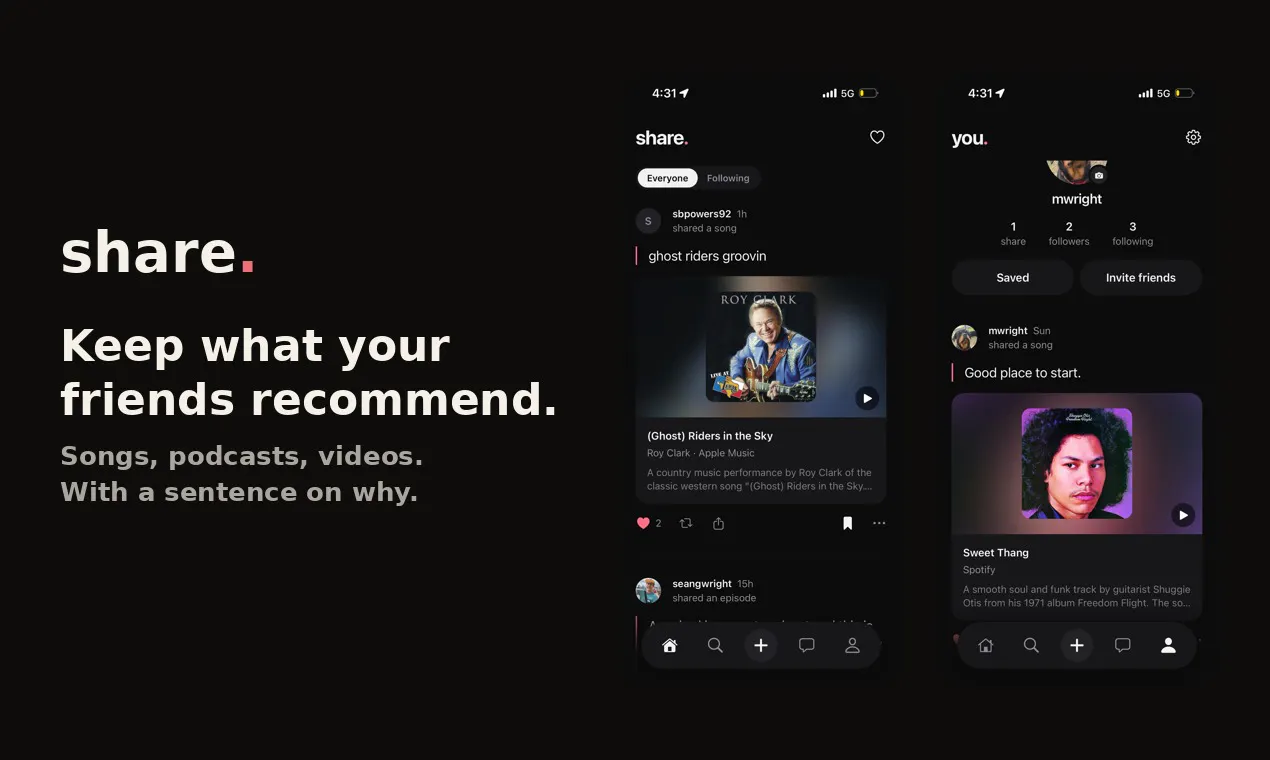 Share. What you listen to gallery image