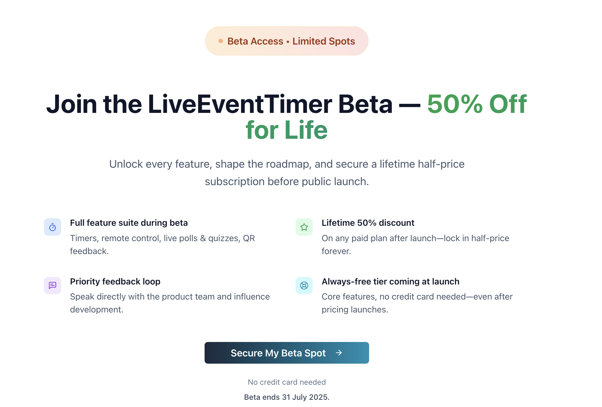 Mídia 3 de Timer de evento ao vivo - Timers de eventos com controle remoto com pesquisas ao vivo e feedback de QR