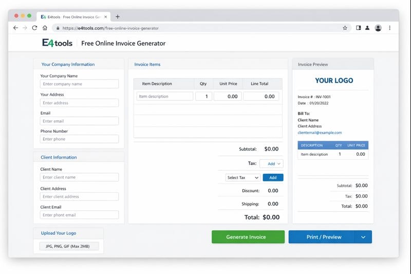 Free Online Invoice Generator gallery image
