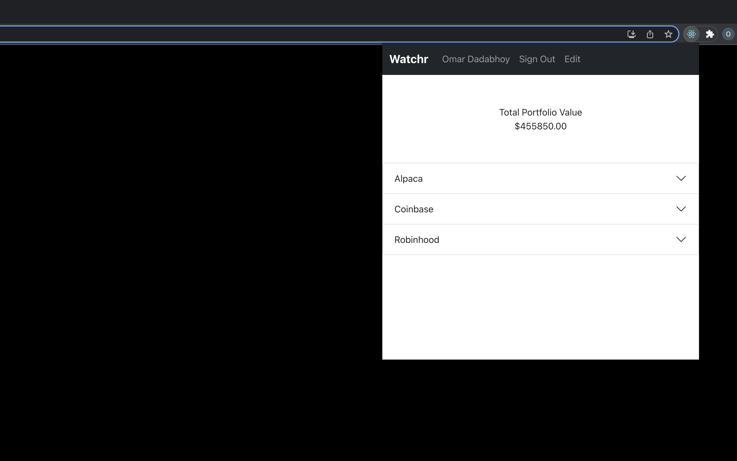 Watchr - Chrome extension to see all your assets in one place media 1