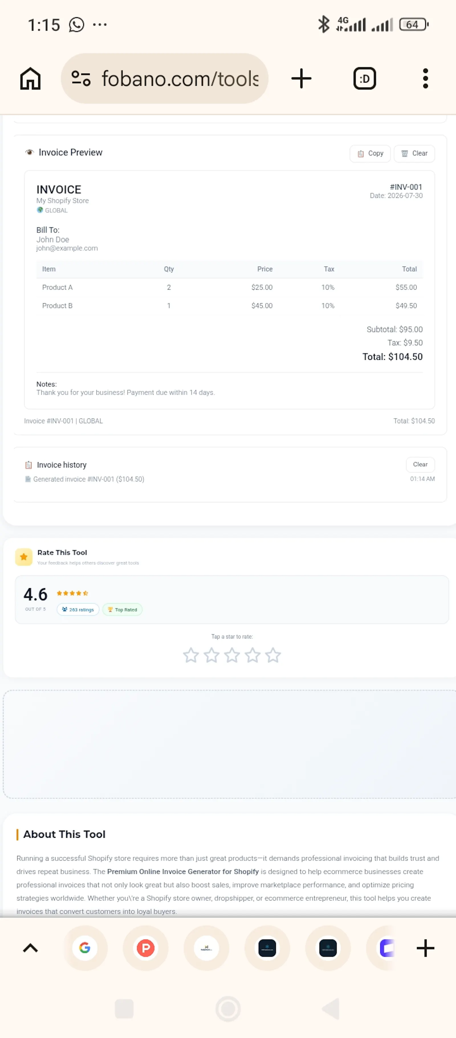 Premium Invoice Generator for Shopify screenshot 1