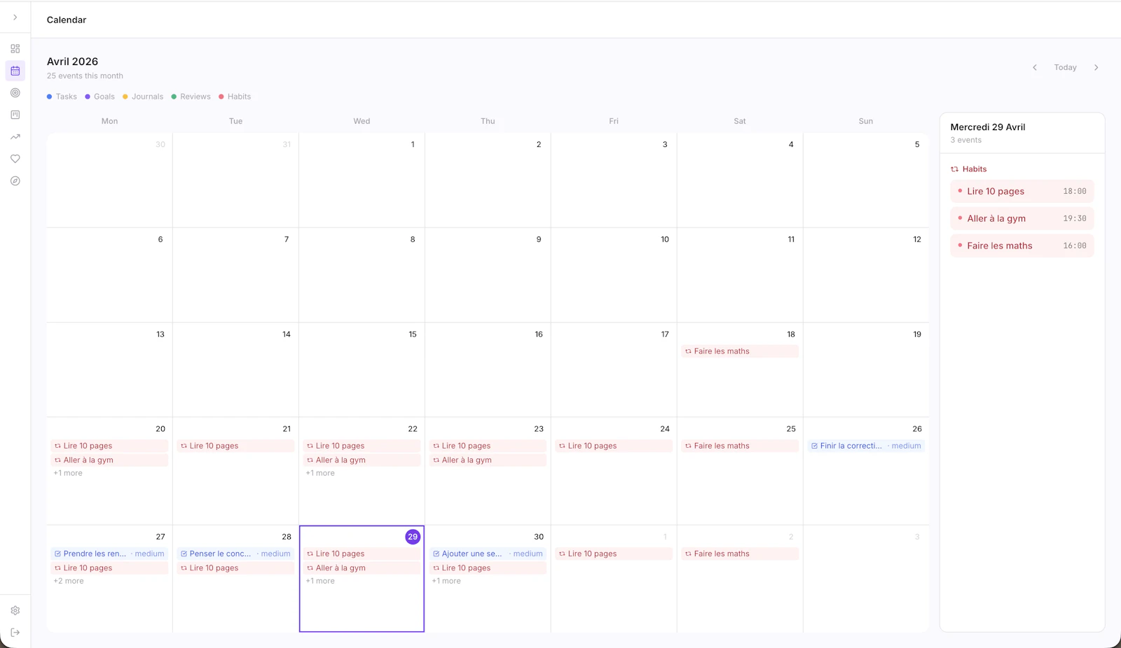 LifeBoard screenshot 2