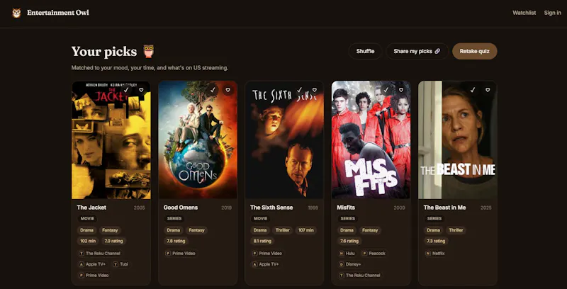 Entertainment Owl screenshot 7