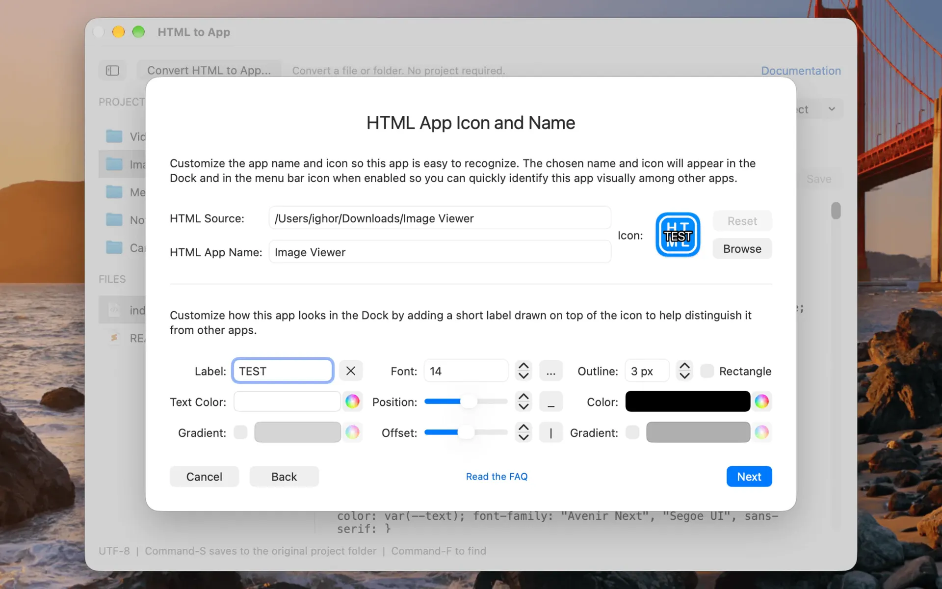 HTML to App gallery image