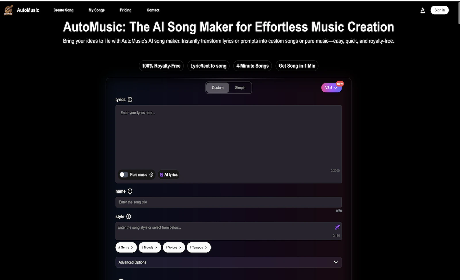 Automusic screenshot 1