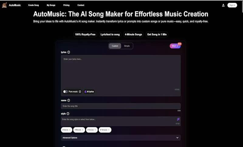 Automusic screenshot 1