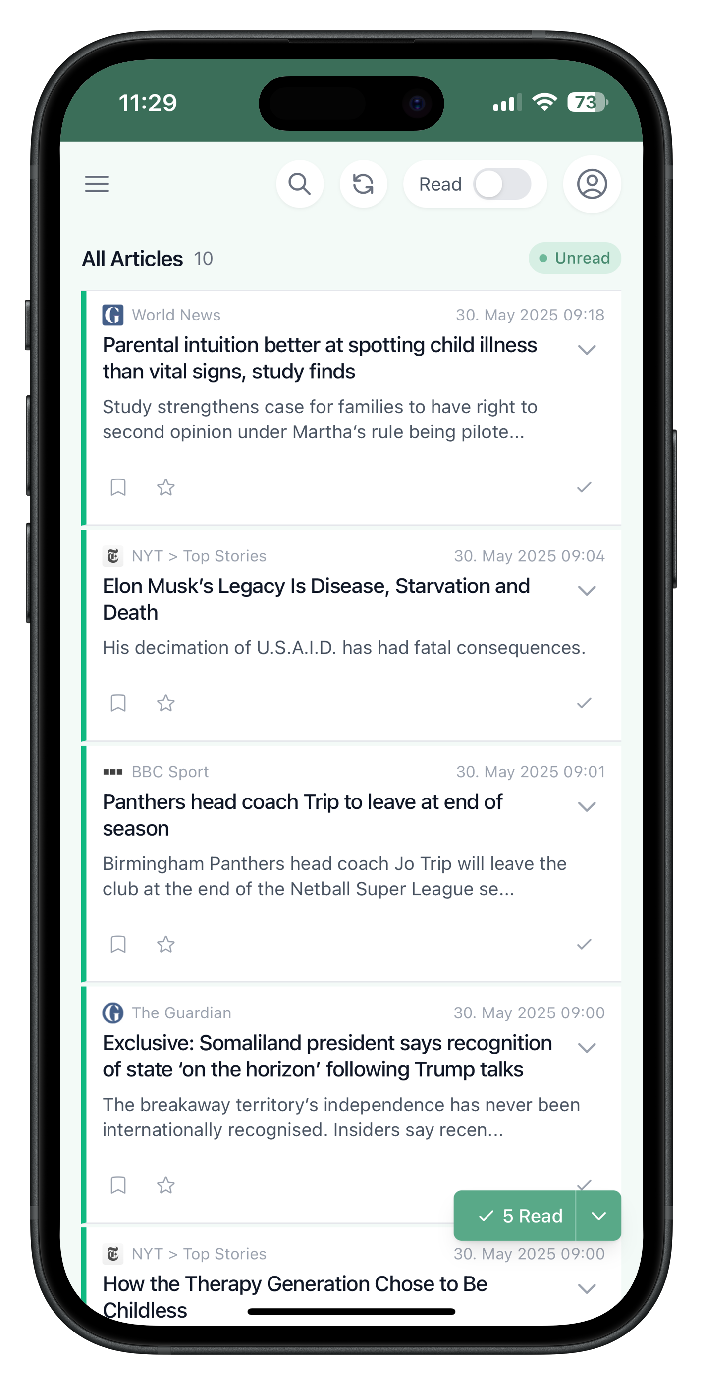 Подача в подачу - Служба RSS Reader & Sync для всех ваших любимых каналов медиа 2