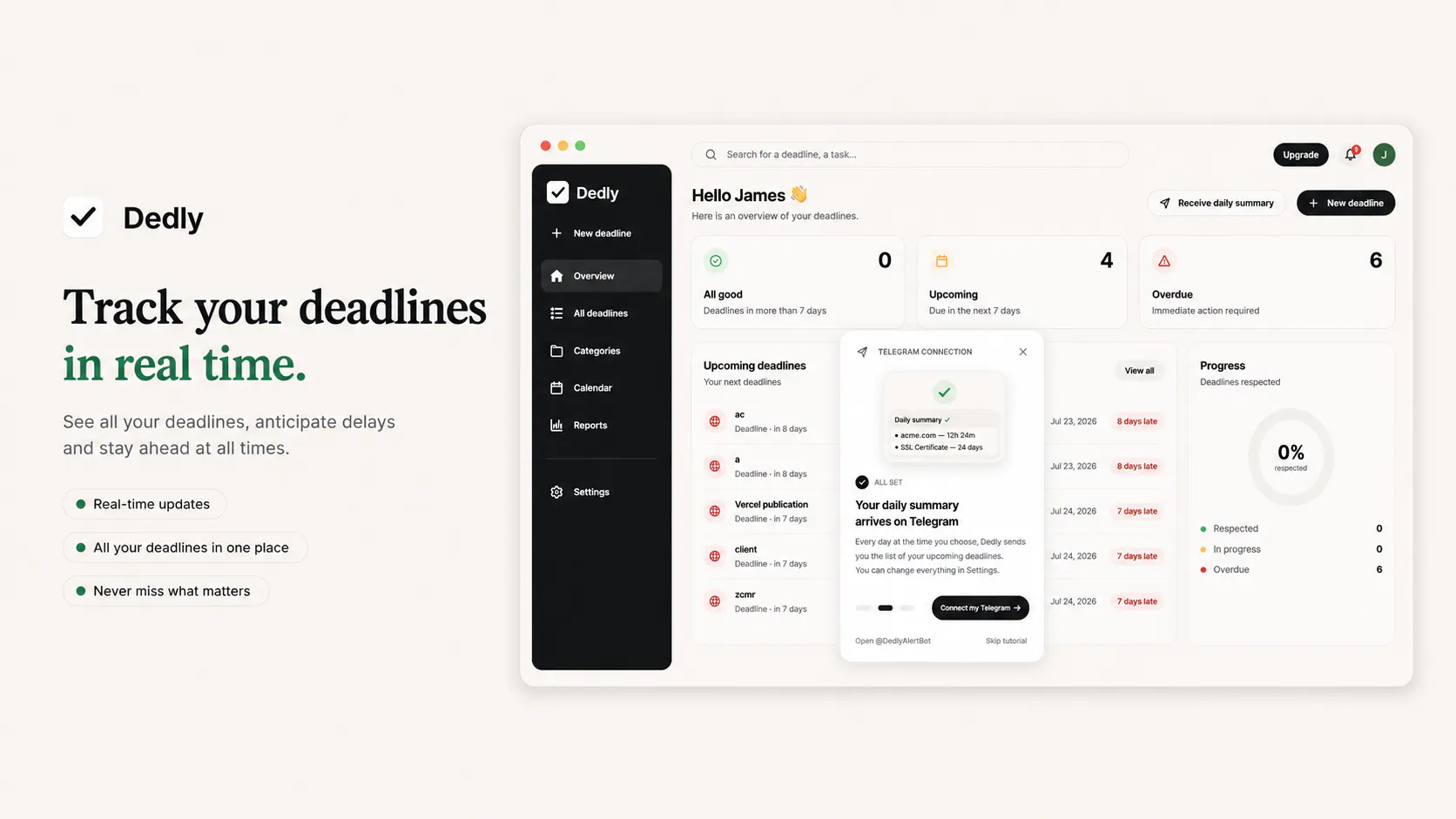 Deadly — Deadline tracking gallery image