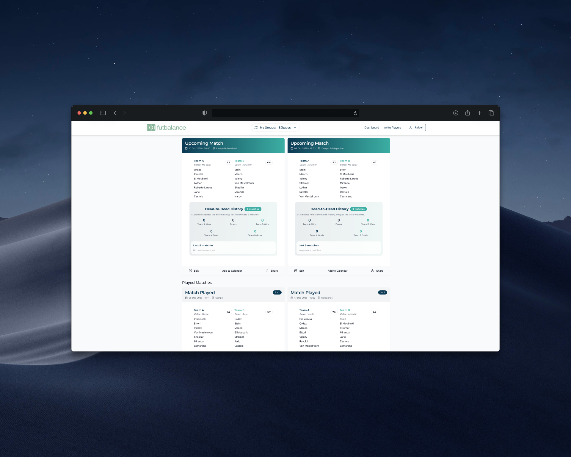 FutBalance - Screenshot 2 showing product features and functionality