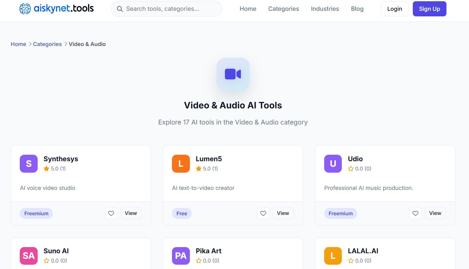 Video & Audio Ai Tools Directory  gallery image