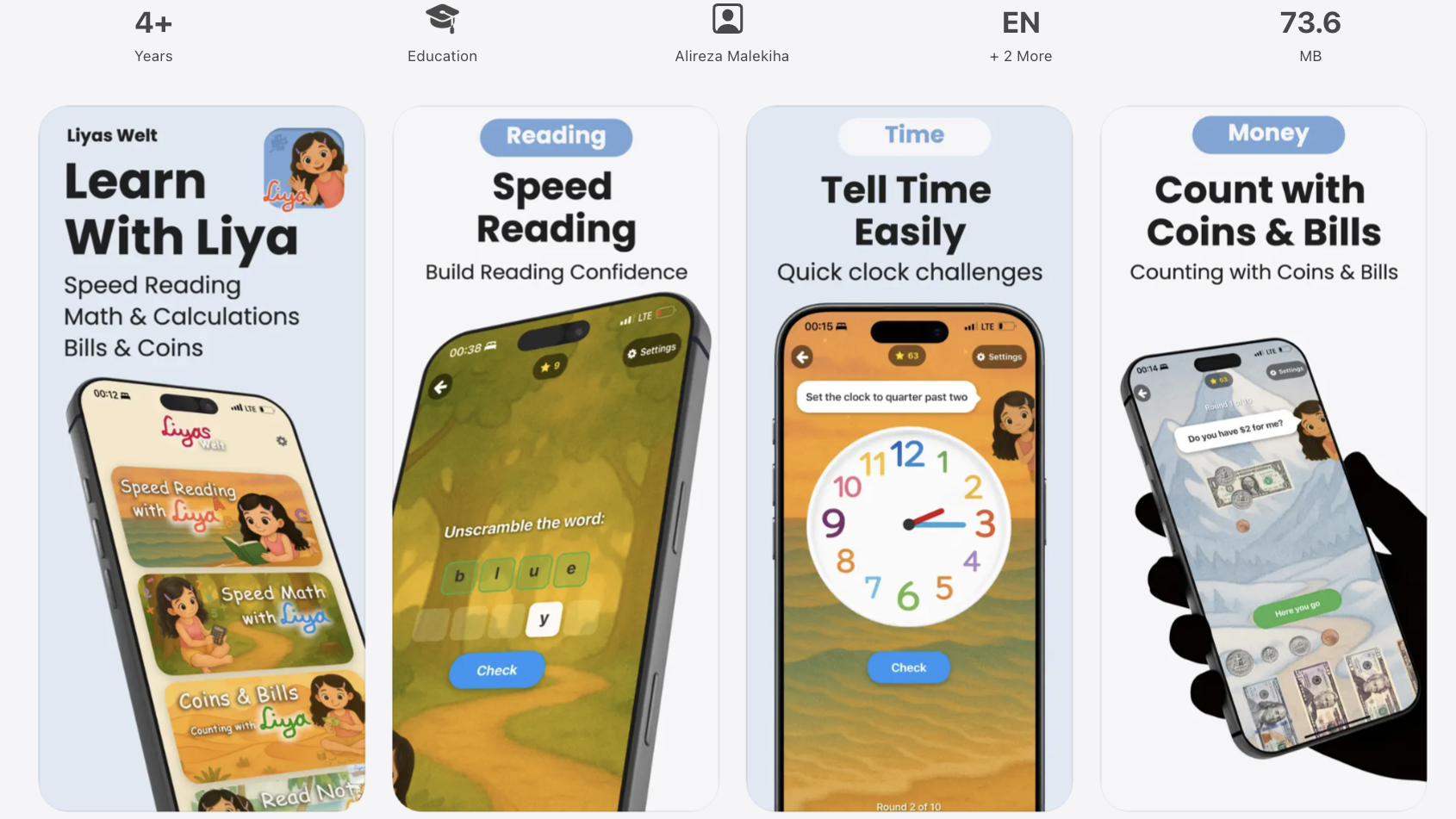 Liyas Welt -A Calm Learning App for Kids - Main product screenshot demonstrating key features and user interface